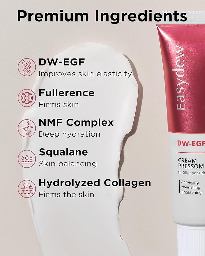 Easydew DW-EGF Pressome Cream(50ml).Anti-Aging Moisturizer with DW-EGF, Hyaluronic acid, Collagen, Elastin, ceramide, K beauty, Korea skincare