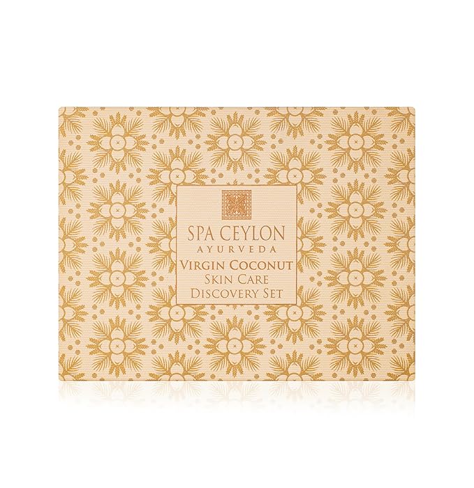 Spa Ceylon Virgin Coconut Skin Care Discovery Set | Travel Size Face Care Set | Organic Face Wash, Masque, Face Cream & Protector | For Normal to Dry Skin