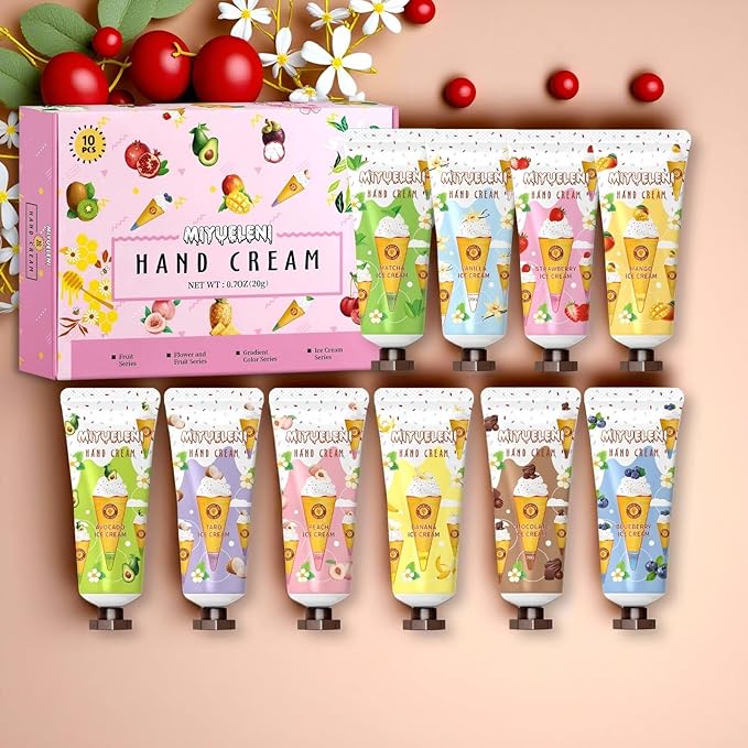 10 Pack Hand Cream Gift Set, Natural Plant Scents Moisturizing Hand Lotion, Gifts for Women, Birthday, Mother's Day, Valentine's Day, Christmas, Thank You Gifts,Travel Size 20ml