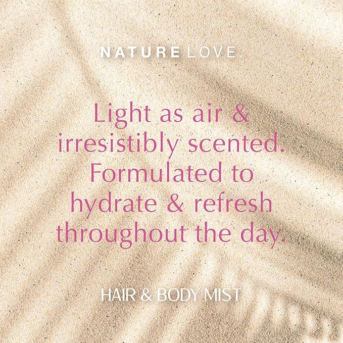 Nature Love Vanilla Crush Hair & Body Mist | Jasmine, Plum, Warm Vanilla & Musk | All-Over Refreshing Spray | Cruelty Free, Made in USA (6 Fl Oz)