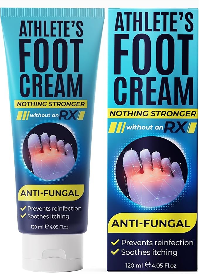 Foot Cream | Athleteβs Foot Cream for Cracked Heels, Dry Skin & Itchy Feet | Relieves Itching, Burning & Redness | Antifungal Treatment Helps with Nail Fungus, Jock Itch & Ringworm | 4.05 fl oz