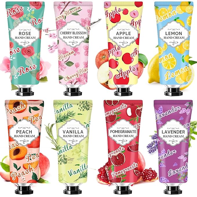 8 Pack Hand Cream Gift Set,Easter Basket Stuffers for Teen Girls,Mothers Day Gifts,Mini Travel Size Lotion for Teacher Appreciation Gifts Nurse Gifts,Hand Lotionfor Dry Cracked Hands Gifts for Mom