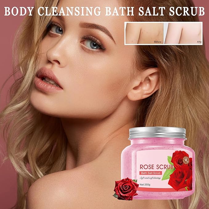 Premium Body Scrub to Exfoliate & Moisturize Skin,Deep Cleansing Body Exfoliator Scrub for Men & Women,Long Lasting Hydrating Smooth exfoliating Body Salt Scrub for All Skin Types I