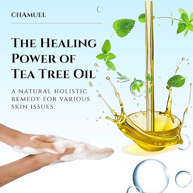 Chamuel Tea Tree Body Wash - Made With Natural Ingredients To Fights Itchy Skin, Body Odor, Athlete's Foot, Jock Itch & Toenails Issues - Organic Scented - Men & Women (11.8oz)