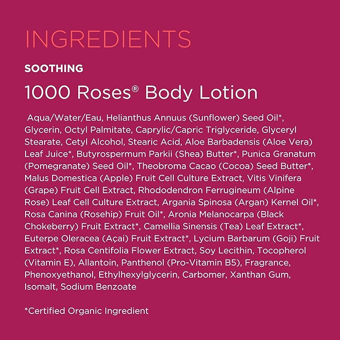 Andalou Naturals 1000 Roses Soothing Body Lotion - Improve Skin Moisture with Shea Butter & Aloe Vera - Hydrating Lotion for Dry or Sensitive Skin - 8 fl oz