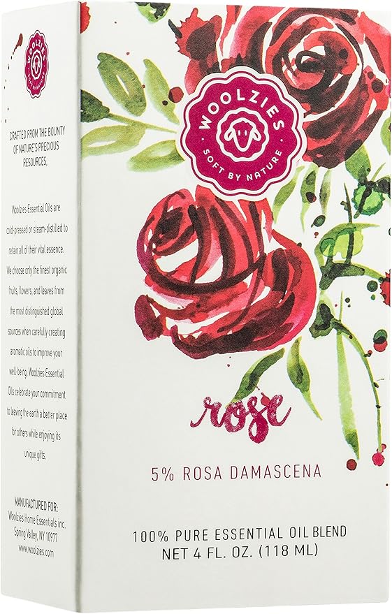Woolzies Best Natural Rose Essential Oil Blend 4 Oz - Therapeutic & Premium Graded Aromatherapy Oil - Most Popular for Relaxation, & Skin Use - for Diffusion & Topical Use