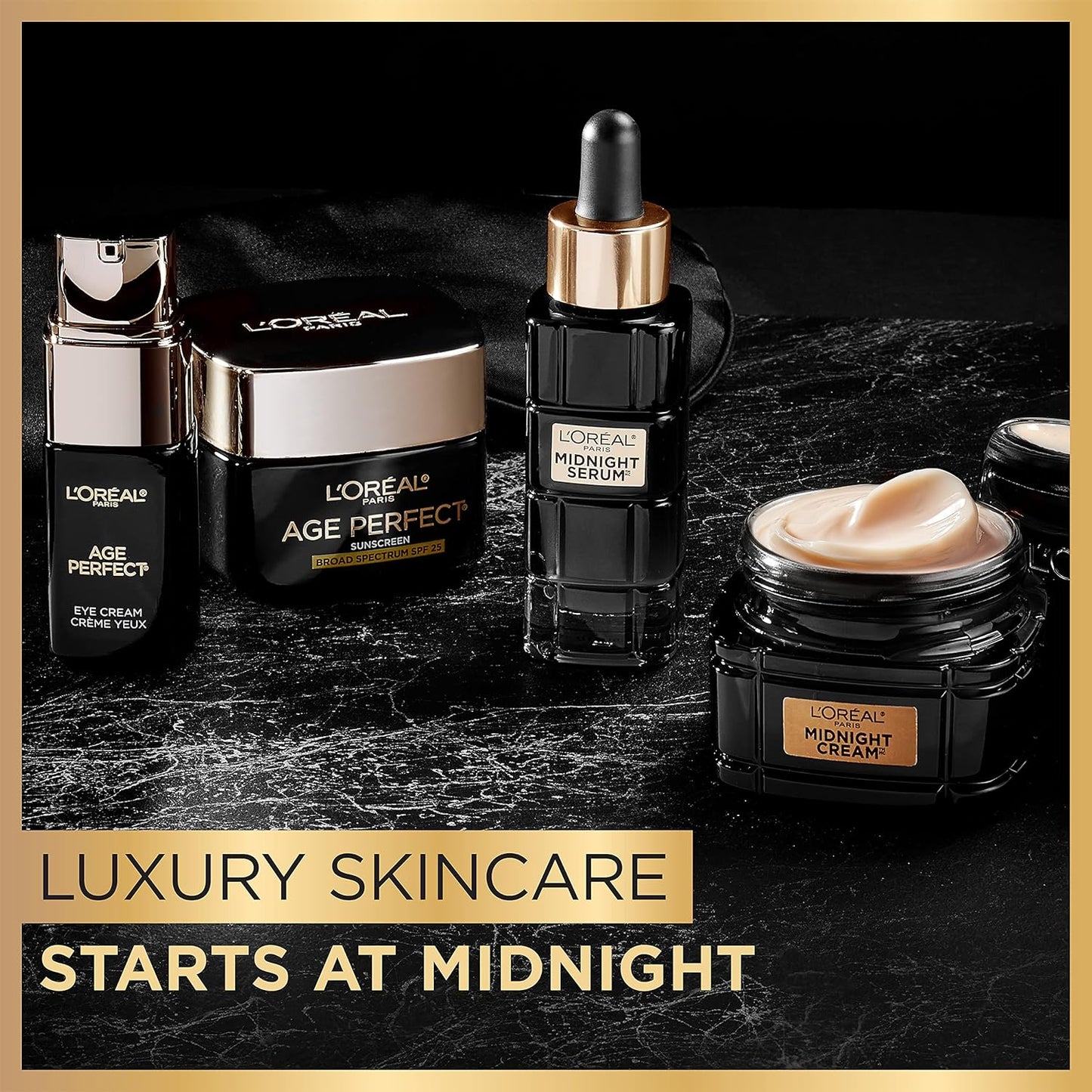 Age Perfect Midnight Anti-Aging Face Serum with Niacinamide & Antioxidants – Wrinkle Reducing Night Serum for Mature Skin + Bonus Eye Cream Sample | 1 Oz