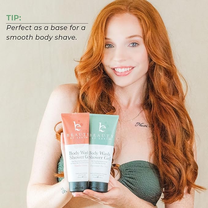 Vanilla Coconut Shower Gel Body Wash - USA Made with Organic & Natural Ingredients, Moisturizing Cleansing Gel for Women, Gentle & Non Toxic Daily Wash for Sensitive Skin, Clean Body Soap Liquid