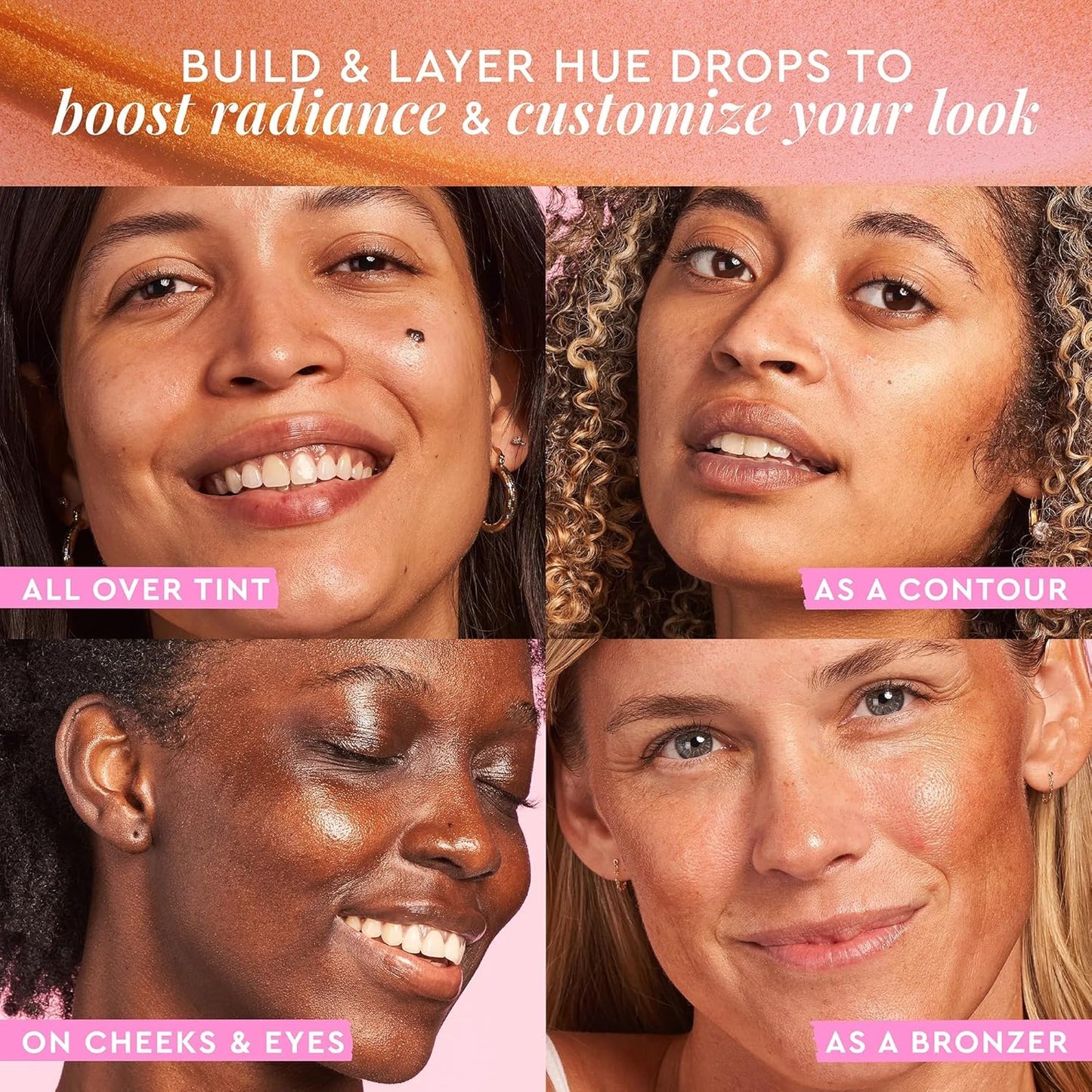Tinted Bronzing Face Serum for Glowing Skin – Hydrating Makeup Primer & Pore Blurring Liquid Highlighter for Even Skin Tone (Sunglow, 40ml)
