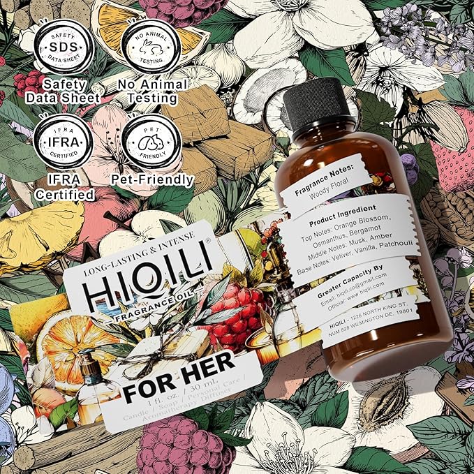 HIQILI for Her Fragrance Oil for Candle Making, Inspired by N.rciso-Rdrgz for-her, Bath Bombs, Soap Making Supplies, Add to Body Lotion, Women Scented Oil - 1 Fl Oz