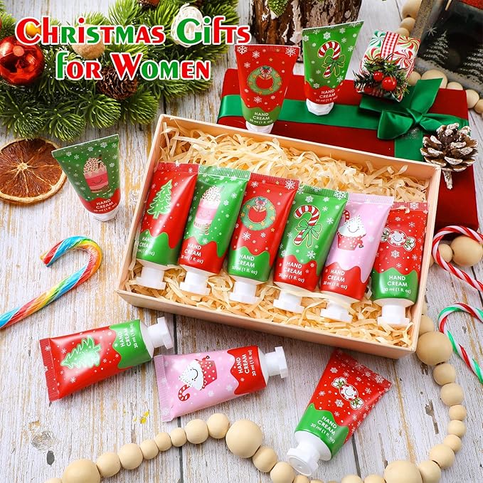 Loopeer 24 Pcs Christmas Hand Cream Gifts Bulk for Women Hand Lotion Travel Size Mini Cremas Para Manos for Dry Cracked Hands Moisturizer Cream for Stocking Stuffers Gift Xmas travel Calendar Advent