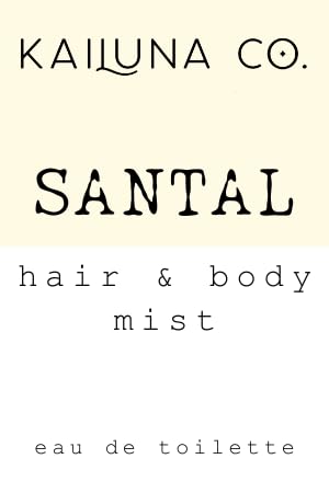 Santal Natural Hair & Body Mist Spray, Pure Essential and Fragrance Oils, Alcohol-Free, Handmade in California, 0.5Fl Oz