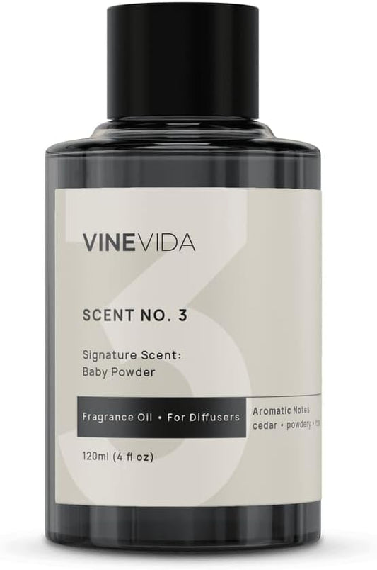 VINEVIDA [4 Fl Oz] Baby Powder Fragrance Oil for Cold Air Diffusers, Essential Oils for Diffuser Oil Refill & Air Freshener Room Spray
