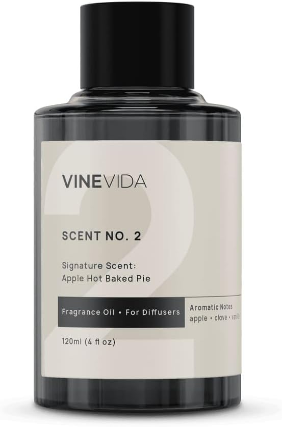 VINEVIDA [4 Fl Oz] Apple Hot Baked Pie Fragrance Oil for Cold Air Diffusers, Fall Essential Oils for Diffuser Oil Refill & Air Freshener Room Spray