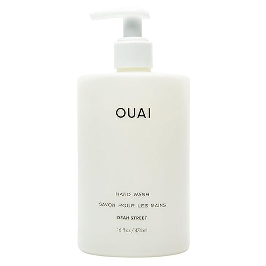 OUAI Hand Wash, Dean Street - Liquid Hand Soap with Jojoba, Avocado, & Rose Hip Oil for Replenished Skin - Gentle Exfoliating Kitchen & Bathroom Soap (16 Fl Oz)