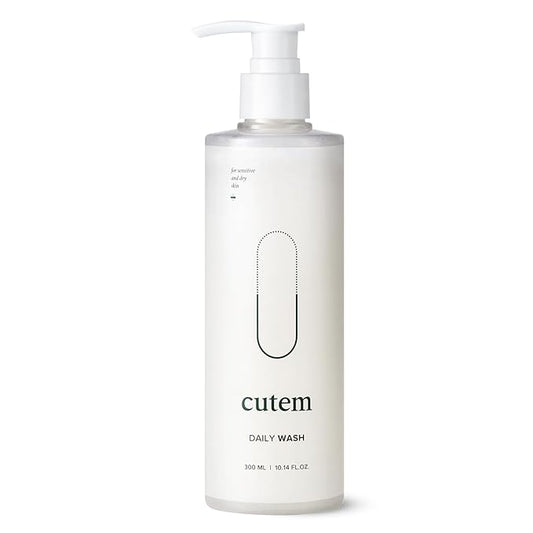 Cutem Daily Wash (10.14fl oz) - Face and Body Cleanser, Moisturizing for Sensitive Skin. Remove Makeup, Impurities. Korean Skin Care, Mildly Acidic.