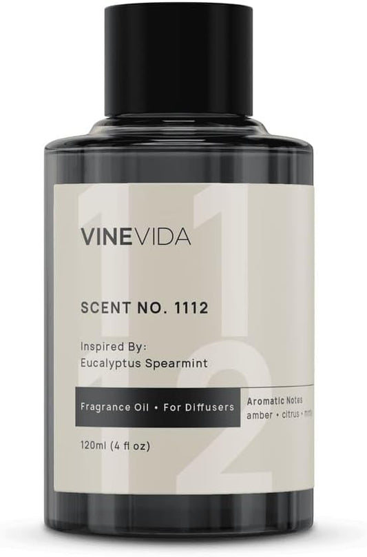 VINEVIDA [4 Fl Oz] Scent NO. 1112 Fragrance Oil for Cold Air Diffusers, Aromatic Notes of Amber Citrus Spearmint, Essential Oils for Diffuser Oil Refill & Air Freshener Room Spray