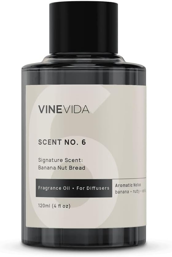VINEVIDA [4 Fl Oz] Banana Nut Bread Fragrance Oil for Cold Air Diffusers, Essential Oils for Diffuser Oil Refill & Air Freshener Room Spray