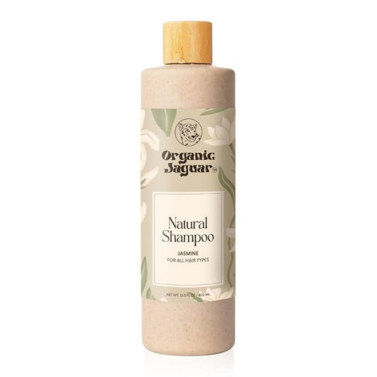 Organic Jaguar Natural Shampoo for Hair Care, Sulfate Free Shampoo with Castor Oil, Jasmine, Glycerin, Aloe Vera & Mild Thickening Agent, Dry to Color Treated to All Hair, 13.5 fl oz