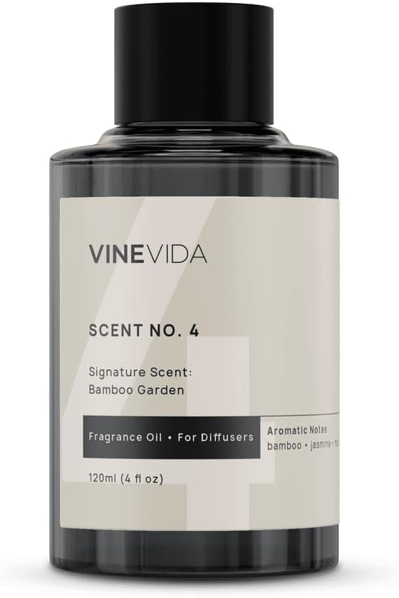 VINEVIDA [4 Fl Oz] Bamboo Garden Fragrance Oil for Cold Air Diffusers, Essential Oils for Diffuser Oil Refill & Air Freshener Room Spray