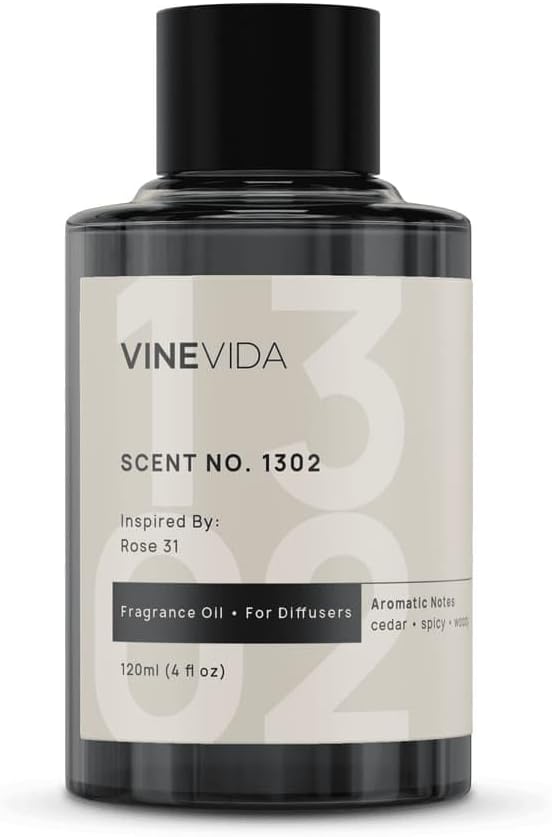 VINEVIDA [4 Fl Oz] Scent NO. 1302 Fragrance Oil for Cold Air Diffusers, Aromatic Notes of Cedarwood Spicy Woody, Essential Oils for Diffuser Oil Refill & Air Freshener Room Spray