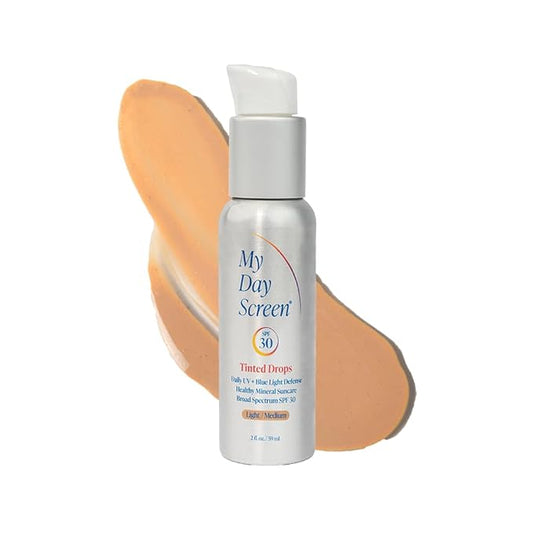 Tinted Sunscreen for Face, 3-in-1 Moisturizer with SPF 30, Face Sunscreen Protection, Tinted Drops to Match Light to Medium Skin Tones, 2 fl oz
