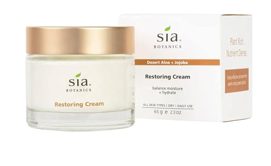 Restoring Face Cream (65g/2.3oz Glass Jar) | Facial Moisturizer w/Aloe Vera, Jojoba, Avocado | Natural, Clean, Botanical Skincare for Women