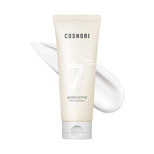 COSNORI Micro Active Cleansing Foam – Vegan, Non-irritating, Korean Facial Cleanser, Skin soothing, 7 Plant Extracts Daily Face Wash, 5.07 fl oz