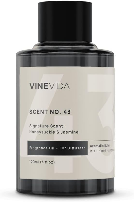 VINEVIDA [4 Fl Oz] Honeysuckle & Jasmine Fragrance Oil for Cold Air Diffusers, Essential Oils for Diffuser Oil Refill & Air Freshener Room Spray