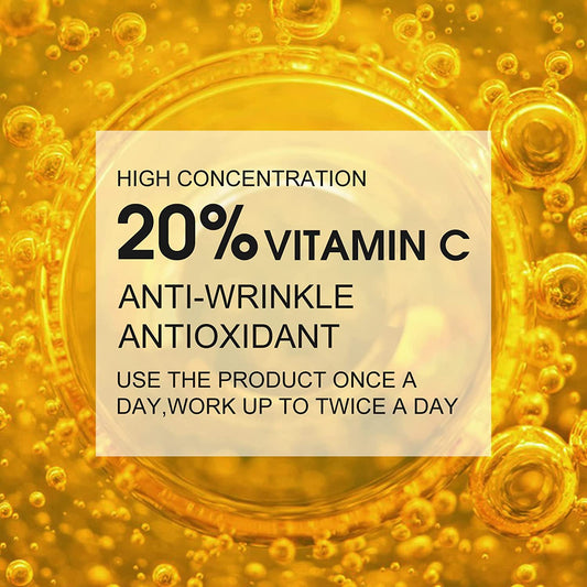 Premium 20% Vitamin C Serum with Hyaluronic Acid, Retinol & Amino Acids – Anti Aging Face Serum for Wrinkles, Hydrating & Collagen Boosting Korean Skin Care, 60ml