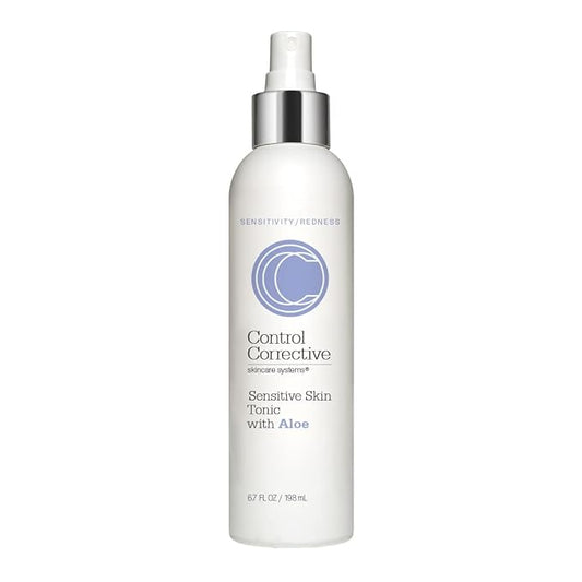 Control Corrective Sensitive Skin Tonic with Aloe, 6.7 Fl Oz - Calms Overstimulated Or Reddened Skin Types, Soothing & Sedating with Aloe Vera & Chamomile Extracts, Refreshing, Relaxing, Replenishing
