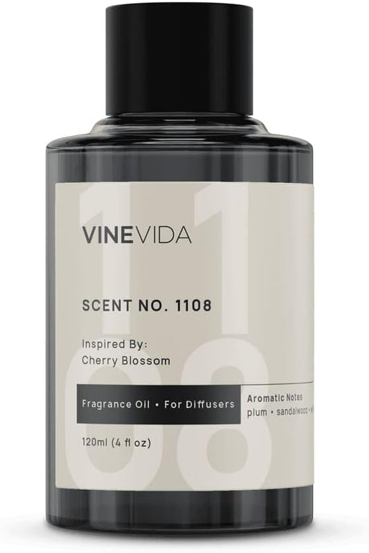 VINEVIDA [4 Fl Oz] Scent NO. 1108 Fragrance Oil for Cold Air Diffusers, Aromatic Notes of Plum Sandalwood Watermelon, Essential Oils for Diffuser Oil Refill & Air Freshener Room Spray