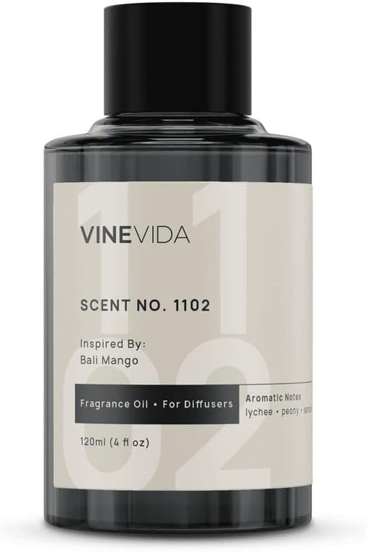 VINEVIDA [4 Fl Oz] Scent NO. 1102 Fragrance Oil for Cold Air Diffusers, Aromatic Notes of Lychee Peony Sandalwood, Essential Oils for Diffuser Oil Refill & Air Freshener Room Spray