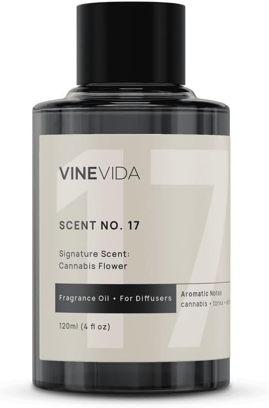 VINEVIDA [4 Fl Oz] Cannabis Flower Fragrance Oil for Cold Air Diffusers, Essential Oils for Diffuser Oil Refill & Air Freshener Room Spray