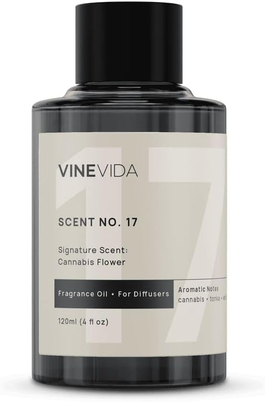 VINEVIDA [4 Fl Oz] Cannabis Flower Fragrance Oil for Cold Air Diffusers, Essential Oils for Diffuser Oil Refill & Air Freshener Room Spray