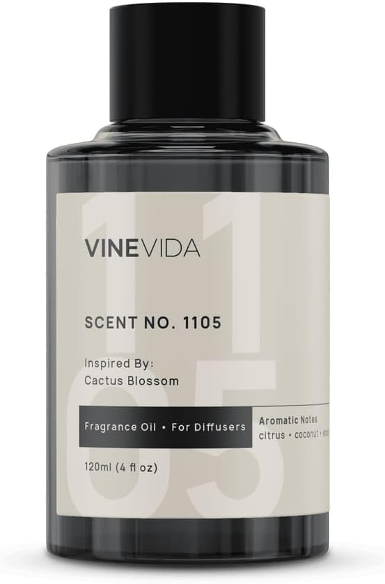 VINEVIDA [4 Fl Oz] Scent NO. 1105 Fragrance Oil for Cold Air Diffusers, Aromatic Notes of Citrus Coconut Woody, Essential Oils for Diffuser Oil Refill & Air Freshener Room Spray