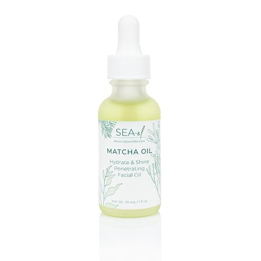 Sea-El Matcha Face Oil Skincare - Hydrating Glow Green Tea & Sea Kelp Facial Oil Blend - Calming & Deeply Penetrating Antioxidant-Rich Moisturizer for Women & Men, Vegan, All Skin Types - 1 Fl Oz