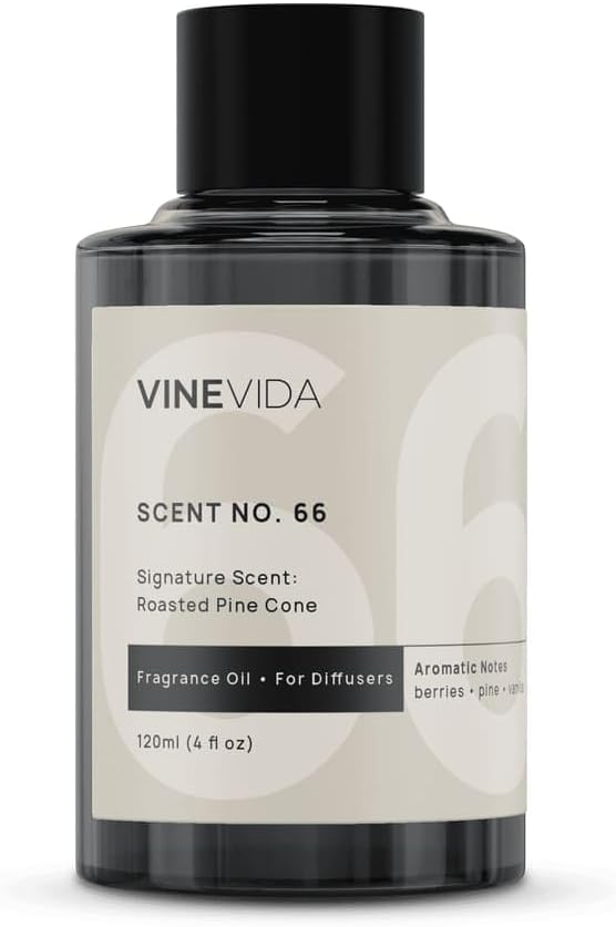 VINEVIDA [4 Fl Oz] Roasted Pine Cone Fragrance Oil for Cold Air Diffusers, Essential Oils for Diffuser Oil Refill & Air Freshener Room Spray