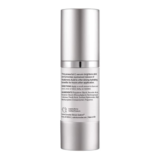 CONTROL CORRECTIVE C Defense Serum With Poly-Pore Technology - Advanced Vitamin C Serum Plus Hyaluronic Acid, Poly Pore Delivery System, Time Releases Actives, Sustains Hydration Throughout The Day