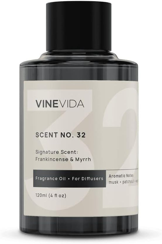 VINEVIDA [4 Fl Oz] Frankincense & Myrrh Fragrance Oil for Cold Air Diffusers, Essential Oils for Diffuser Oil Refill & Air Freshener Room Spray