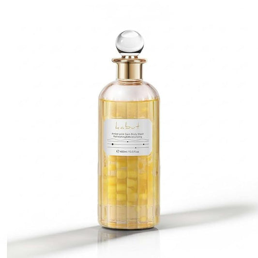 Pearl Extract Body Wash, Amber Powder Infused, Plant-Based Natural Formula for Daily Cleansing, Gentle Hydrating Shower Gel, 400ml