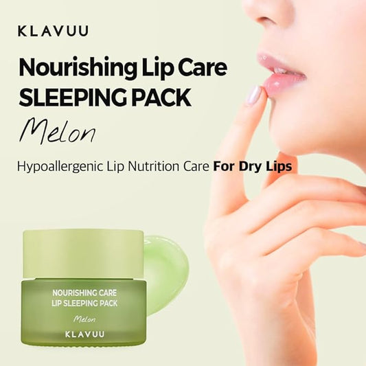 Klavuu Lip Mask Sleeping Pack (0.7oz) – Overnight Deep Hydrating Korean Lip Balm Treatment for Very Dry, Chapped Lips | Lip Lightening & Plumping with Instant Hydration | Gentle Exfoliating (Melon)
