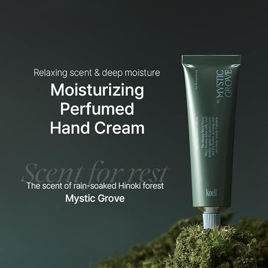 Perfumed Hand Cream No.2 Mystic Grove 50ml (1.69 fl. oz.) - Hand Moisturizer for Dry Skin with Urea, Lactobacillus Complex, Centella Asiatica, Hinoki Scented Soothing Hand Cream