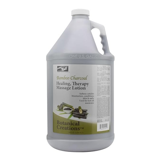 PRO NAIL - Healing Therapy Massage Lotion - Professional Pedicure, Body and Hot Oil Manicure, Infused with Natural Oils, Vitamins, Panthenol and Amino Acids (Bamboo Charcoal, 1 Gallon)
