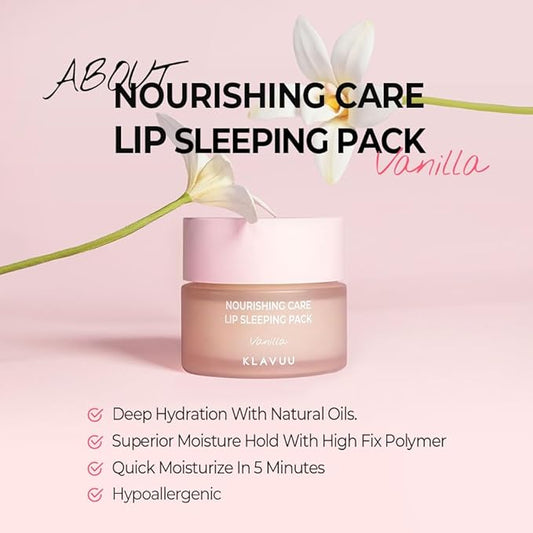 Klavuu Lip Mask Set (2PCS) – Overnight Deep Hydrating Korean Lip Balm Treatment for Very Dry, Chapped Lips | Lip Lightening & Plumping with Instant Hydration | Gentle Exfoliating (Berry & Vanilla)