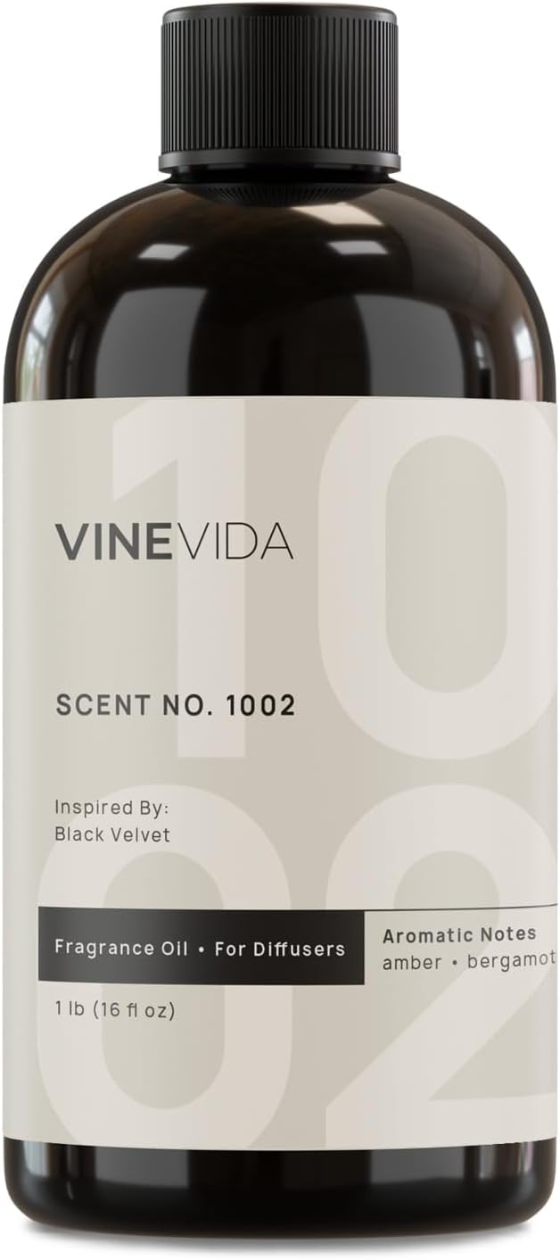 VINEVIDA [16 Fl Oz] Scent NO.1002 Inspired By Black Velvet Fragrance Oil For Cold Air Diffuser, Aromatic Notes of Amber Bergamot Rose, Essential Oils for Diffuser Oil Refill & Air Freshener Room Spray