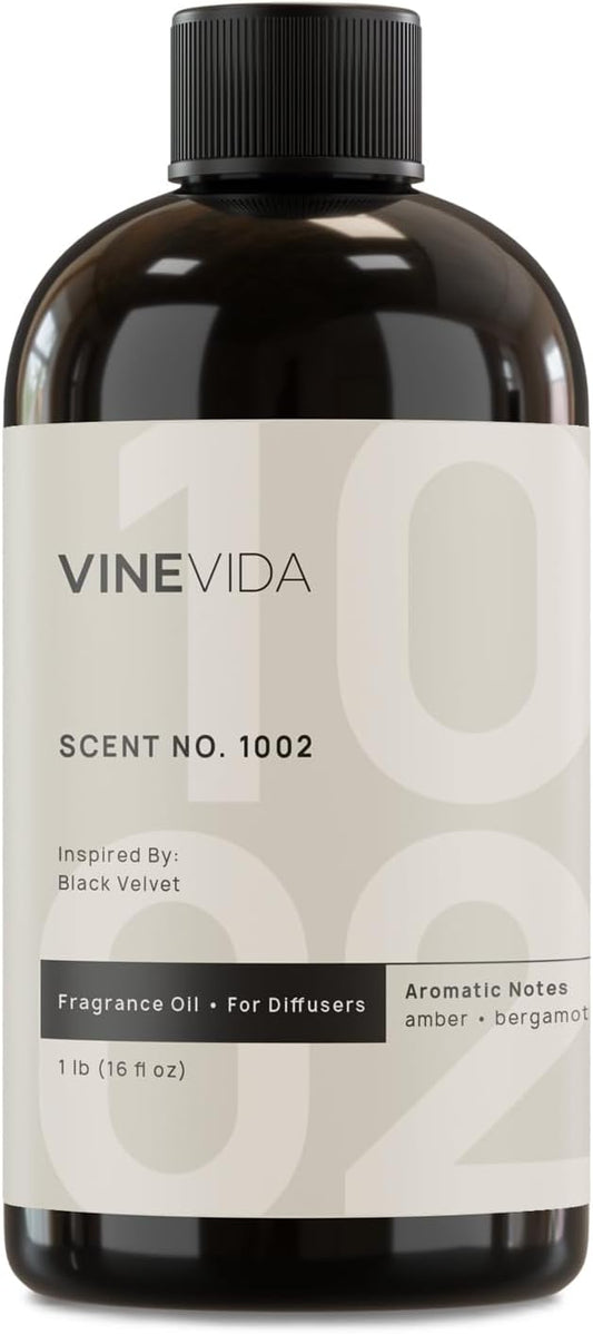 VINEVIDA [16 Fl Oz] Scent NO.1002 Inspired By Black Velvet Fragrance Oil For Cold Air Diffuser, Aromatic Notes of Amber Bergamot Rose, Essential Oils for Diffuser Oil Refill & Air Freshener Room Spray