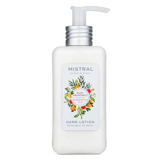 Mistral Ruby Grapefruit Hand Lotion, Organic Olive Oil and Aloe Vera, Non-Greasy Formula, Made in France