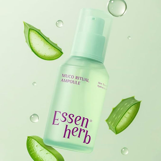 Muco Ritual Ampoule – Korean Vegan Skincare Facial Serum with Aloe Polysaccharides – Lightweight Hydrating Ampoule for Delicate, Dry & Visibly Stressed Skin – 4.05 fl oz (120ml)