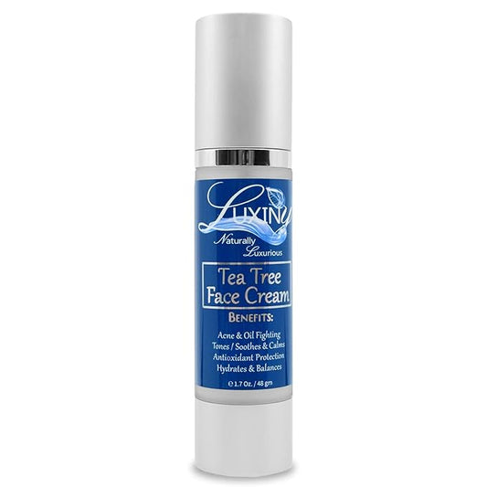 Tea Tree Moisturizer Face Cream, Made in America, with Salicylic Acid & Aloe Vera, a Rich Hydrating Night Cream for Dry Skin & a Daily Mattifying Moisturizer for Acne & Oily Skin, 1.7 oz
